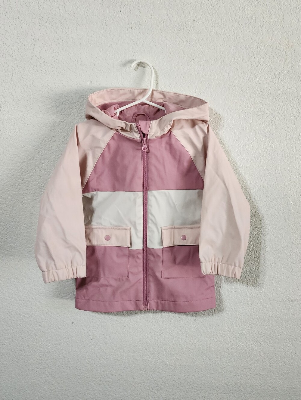 Wonder Nation Girls 3T Colorblock Pink Rain Jacket